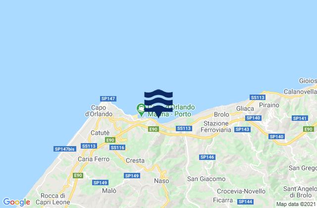 Mappa delle maree di San Salvatore di Fitalia, Italy