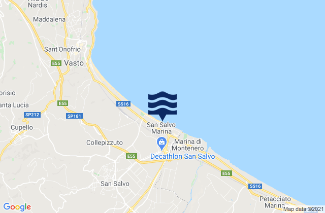 Mappa delle maree di San Salvo Marina, Italy