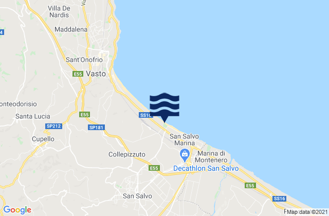Mappa delle maree di San Salvo, Italy