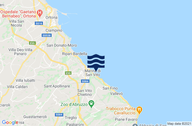 Mappa delle maree di San Vito Chietino, Italy
