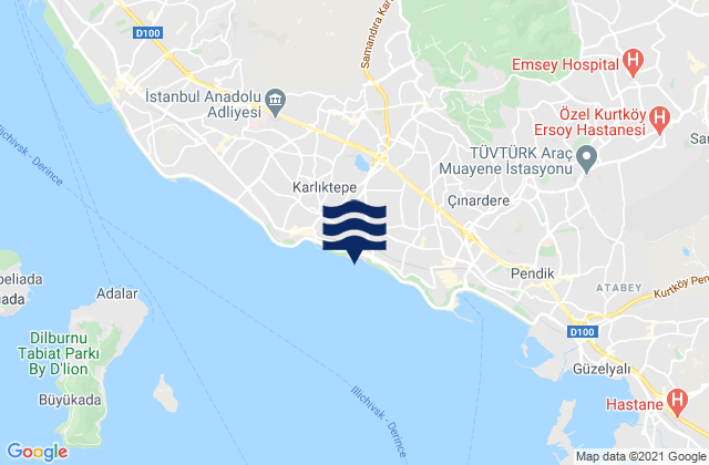 Mappa delle maree di Sancaktepe, Turkey