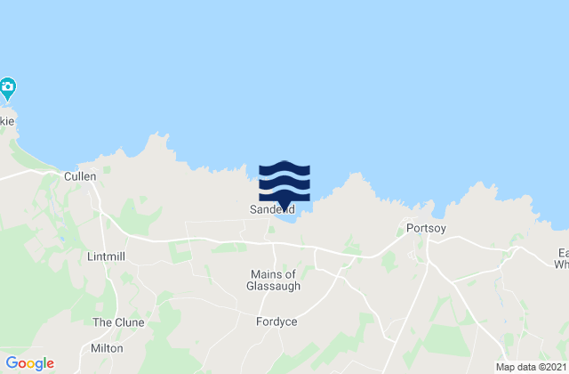 Mappa delle maree di Sandend (Moray Firth), United Kingdom