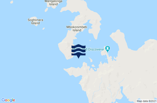 Mappa delle maree di Sandfly Passage, Solomon Islands