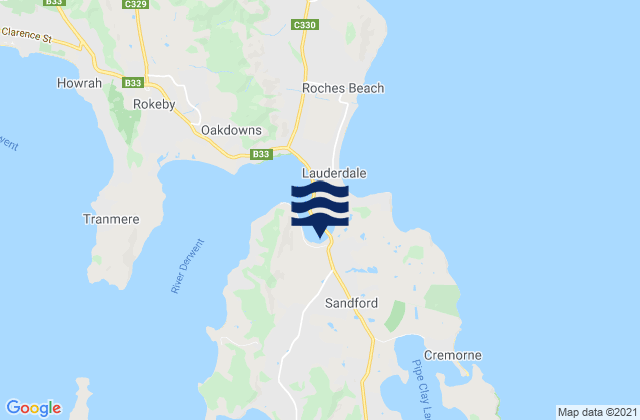 Mappa delle maree di Sandford, Australia