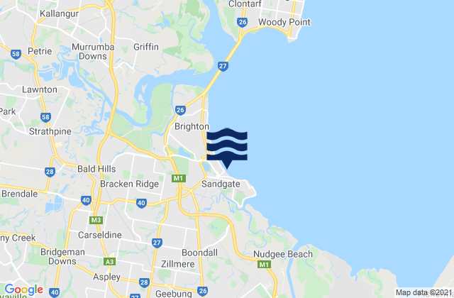 Mappa delle maree di Sandgate, Australia