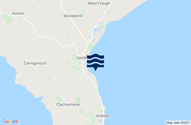 Mappa delle maree di Sandhead Bay, United Kingdom
