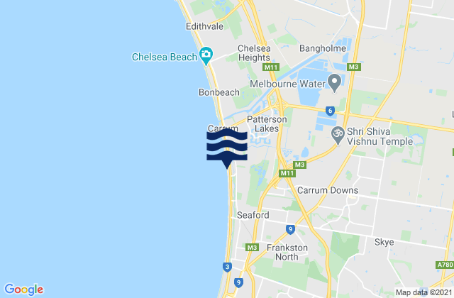 Mappa delle maree di Sandhurst, Australia