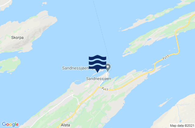 Mappa delle maree di Sandnessjøen, Norway