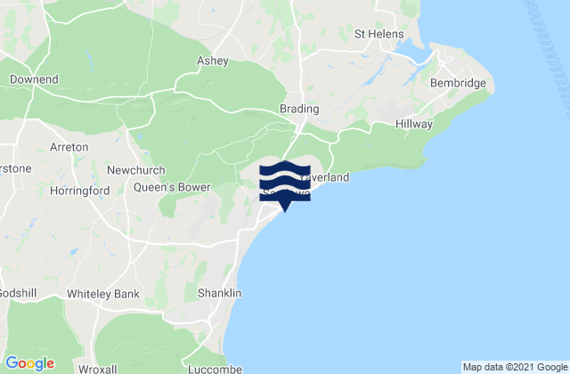 Mappa delle maree di Sandown Beach, United Kingdom