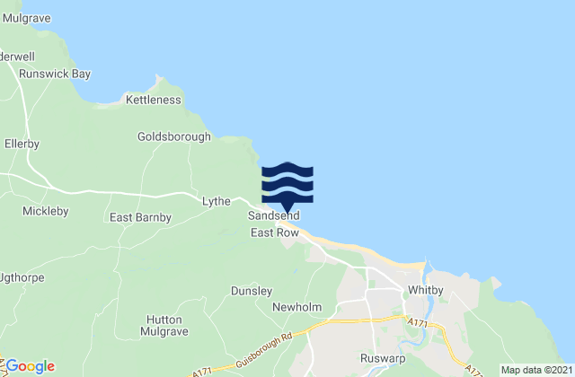 Mappa delle maree di Sandsend Beach, United Kingdom