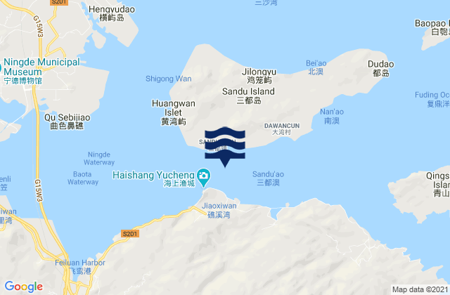 Mappa delle maree di Sandu Ao, China