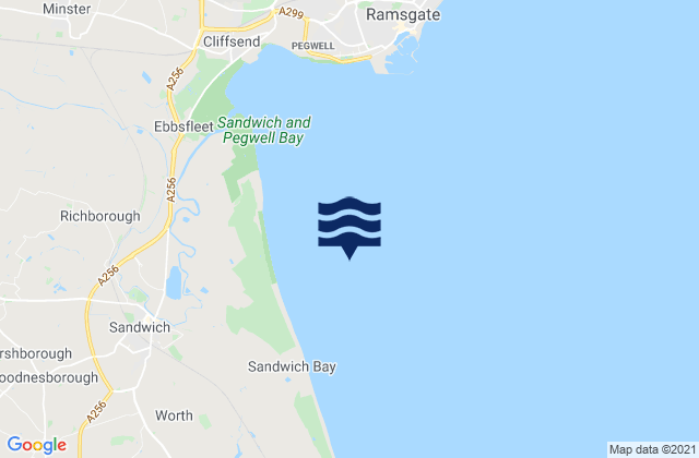 Mappa delle maree di Sandwich Bay, United Kingdom