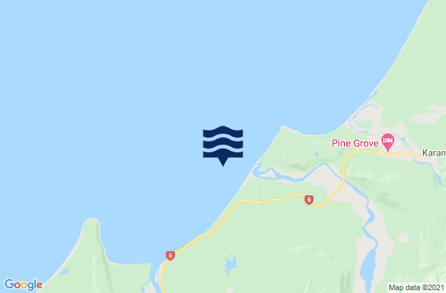 Mappa delle maree di Sandy Beach, New Zealand