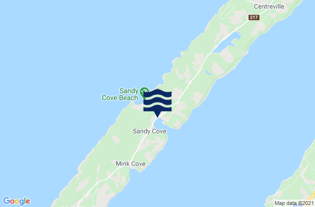 Mappa delle maree di Sandy Cove, Canada