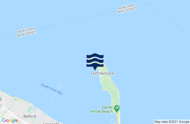 Mappa delle maree di Sandy Hook (fort Hancock), United States
