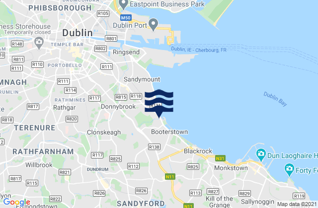 Mappa delle maree di Sandyford, Ireland