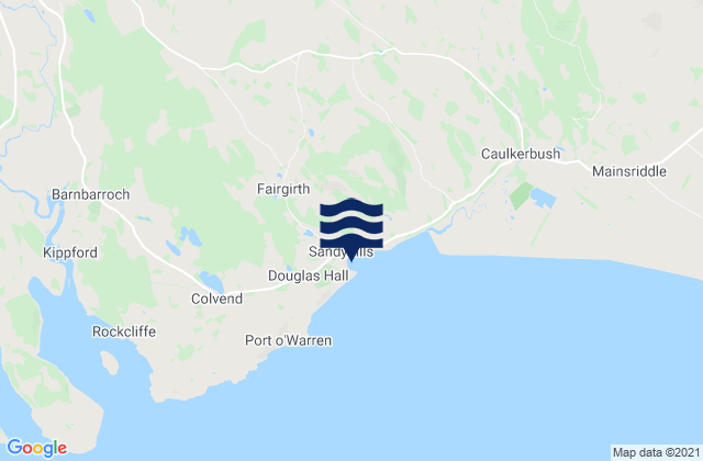 Mappa delle maree di Sandyhills Beach, United Kingdom