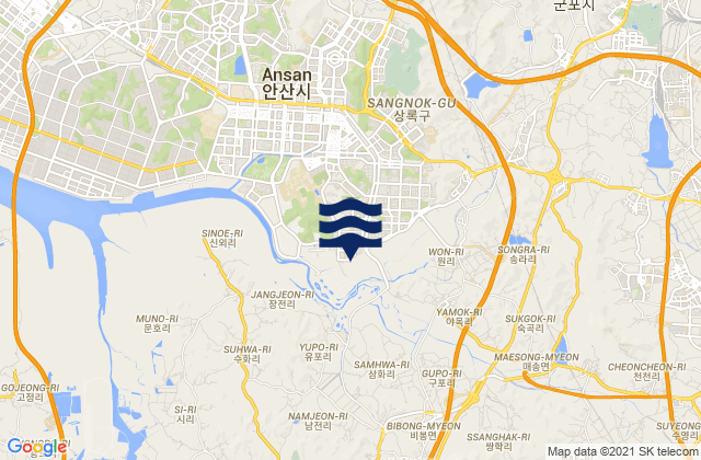 Mappa delle maree di Sangnok-gu, South Korea