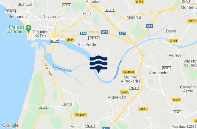 Mappa delle maree di Sanguessuga, Portugal