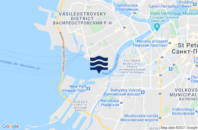 Mappa delle maree di Sankt-Peterburg, Russia