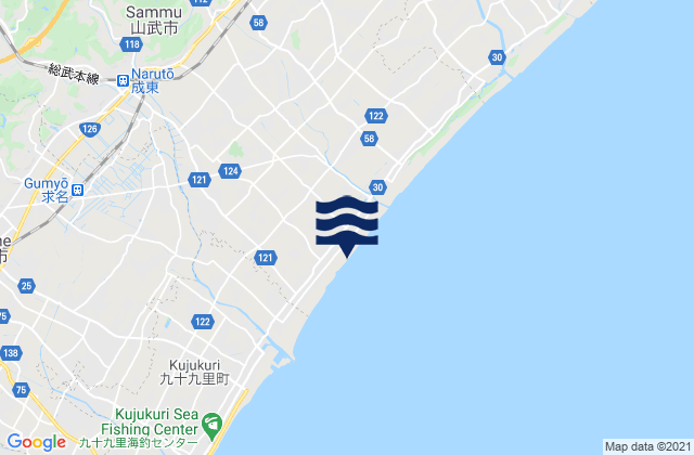 Mappa delle maree di Sanmu-shi, Japan