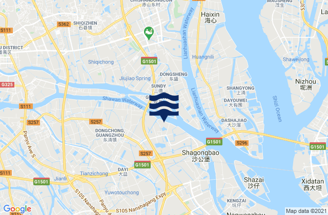 Mappa delle maree di Sansha, China