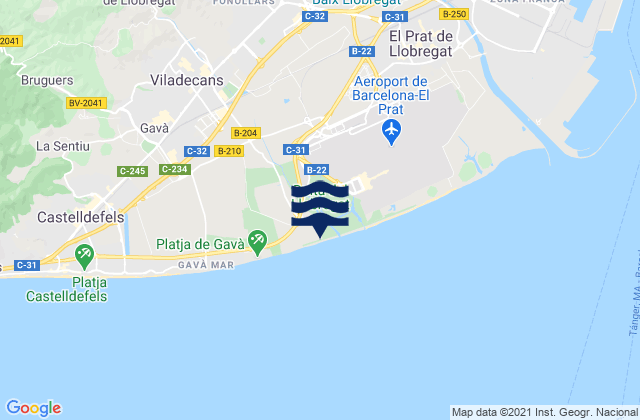 Mappa delle maree di Sant Boi de Llobregat, Spain
