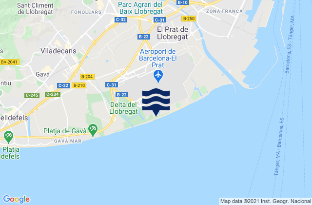 Mappa delle maree di Sant Feliu de Llobregat, Spain
