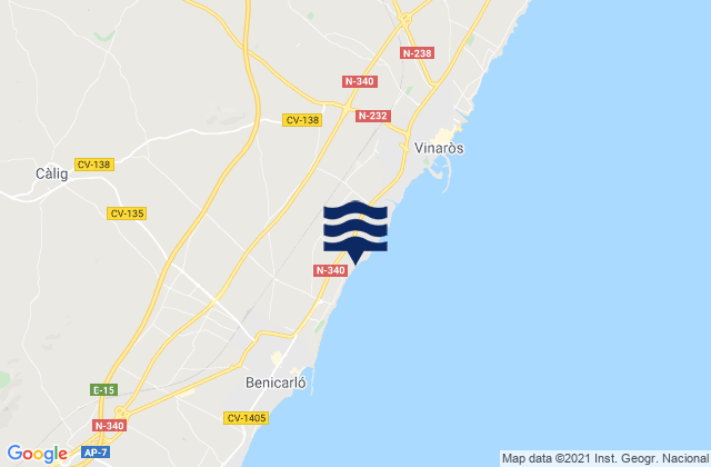 Mappa delle maree di Sant Jordi, Spain