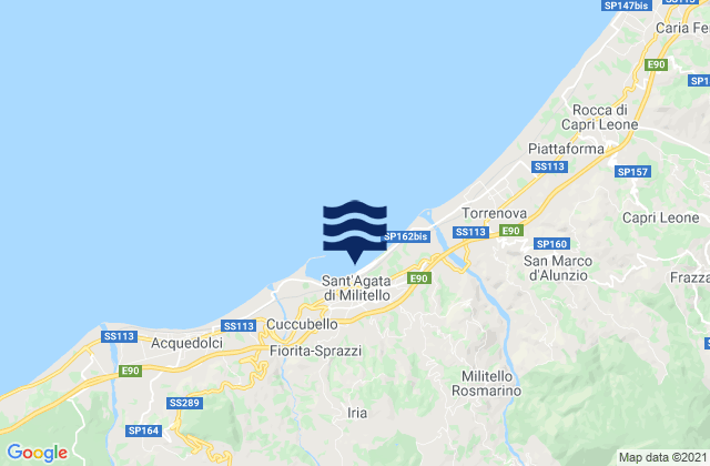 Mappa delle maree di Sant'Agata di Militello, Italy