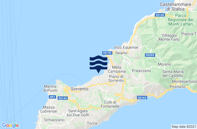 Mappa delle maree di Sant'Agnello, Italy