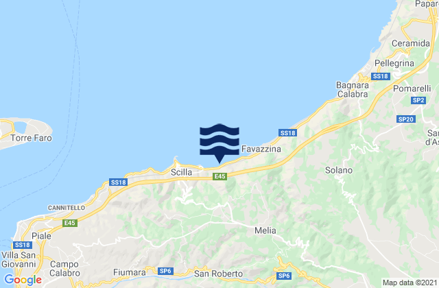 Mappa delle maree di Sant'Alessio in Aspromonte, Italy