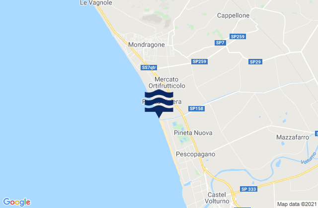 Mappa delle maree di Sant'Andrea-Pizzone-Ciamprisco, Italy