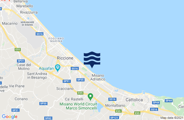 Mappa delle maree di Sant'Andrea in Casale, Italy
