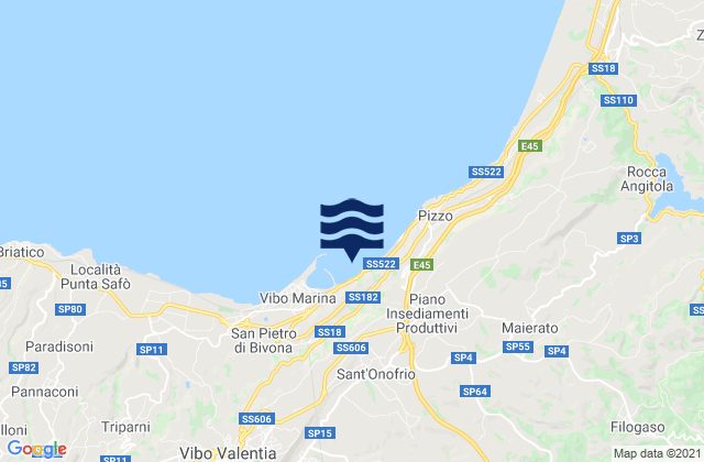 Mappa delle maree di Sant'Onofrio, Italy
