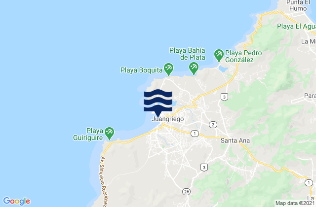 Mappa delle maree di Santa Ana, Venezuela