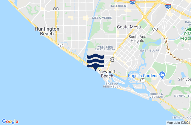 Mappa delle maree di Santa Ana, United States