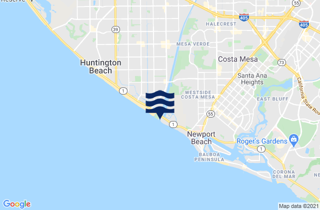 Mappa delle maree di Santa Ana River Entrance (Inside), United States