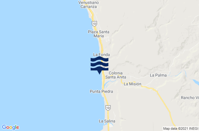 Mappa delle maree di Santa Anita, Mexico