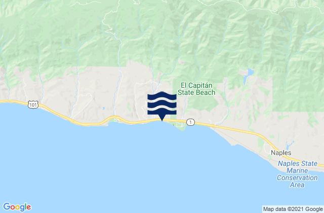 Mappa delle maree di Santa Barbara County, United States