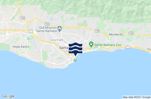 Mappa delle maree di Santa Barbara, United States