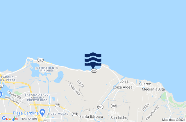 Mappa delle maree di Santa Barbara, Puerto Rico