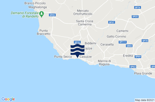 Mappa delle maree di Santa Croce Camerina, Italy