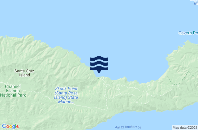 Mappa delle maree di Santa Cruz Island, United States