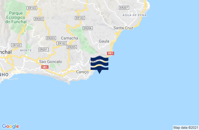 Mappa delle maree di Santa Cruz, Portugal