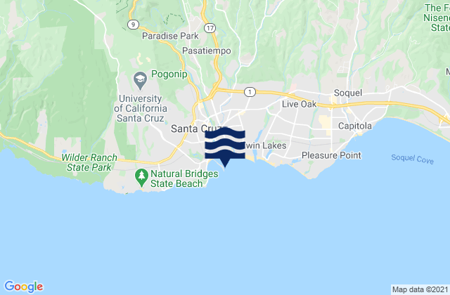 Mappa delle maree di Santa Cruz Monterey Bay, United States