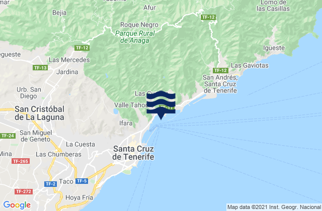 Mappa delle maree di Santa Cruz Tenerife Island, Spain