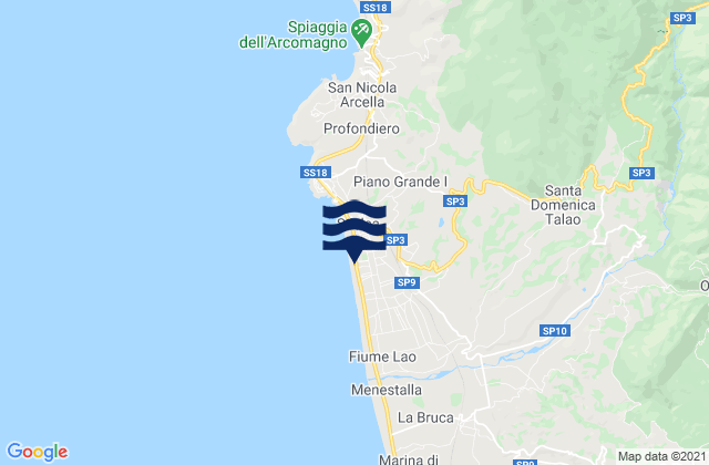 Mappa delle maree di Santa Domenica Talao, Italy