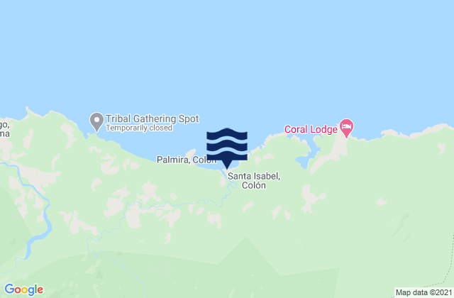 Mappa delle maree di Santa Isabel, Panama