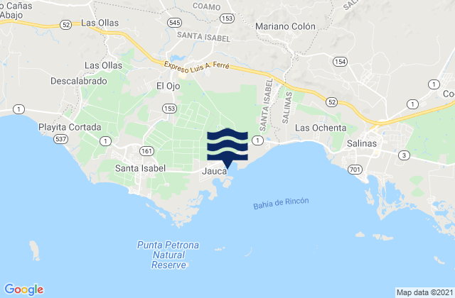 Mappa delle maree di Santa Isabel Municipio, Puerto Rico